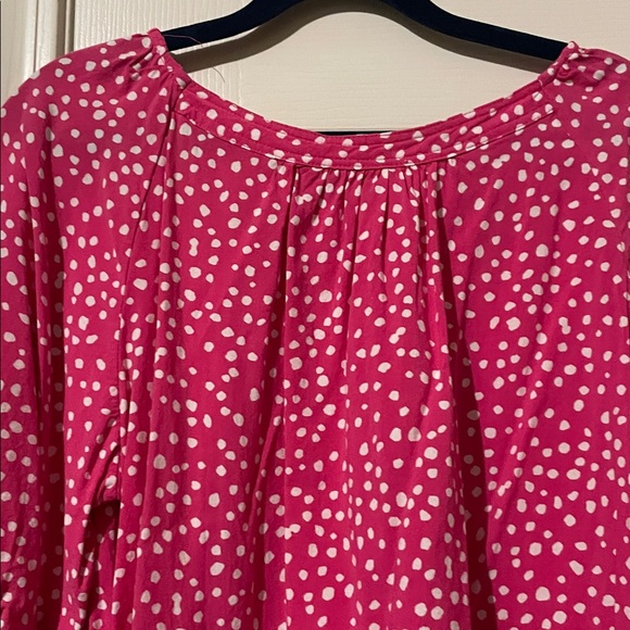 Pink and White Polka Dot Blouse - Picture 3 of 3